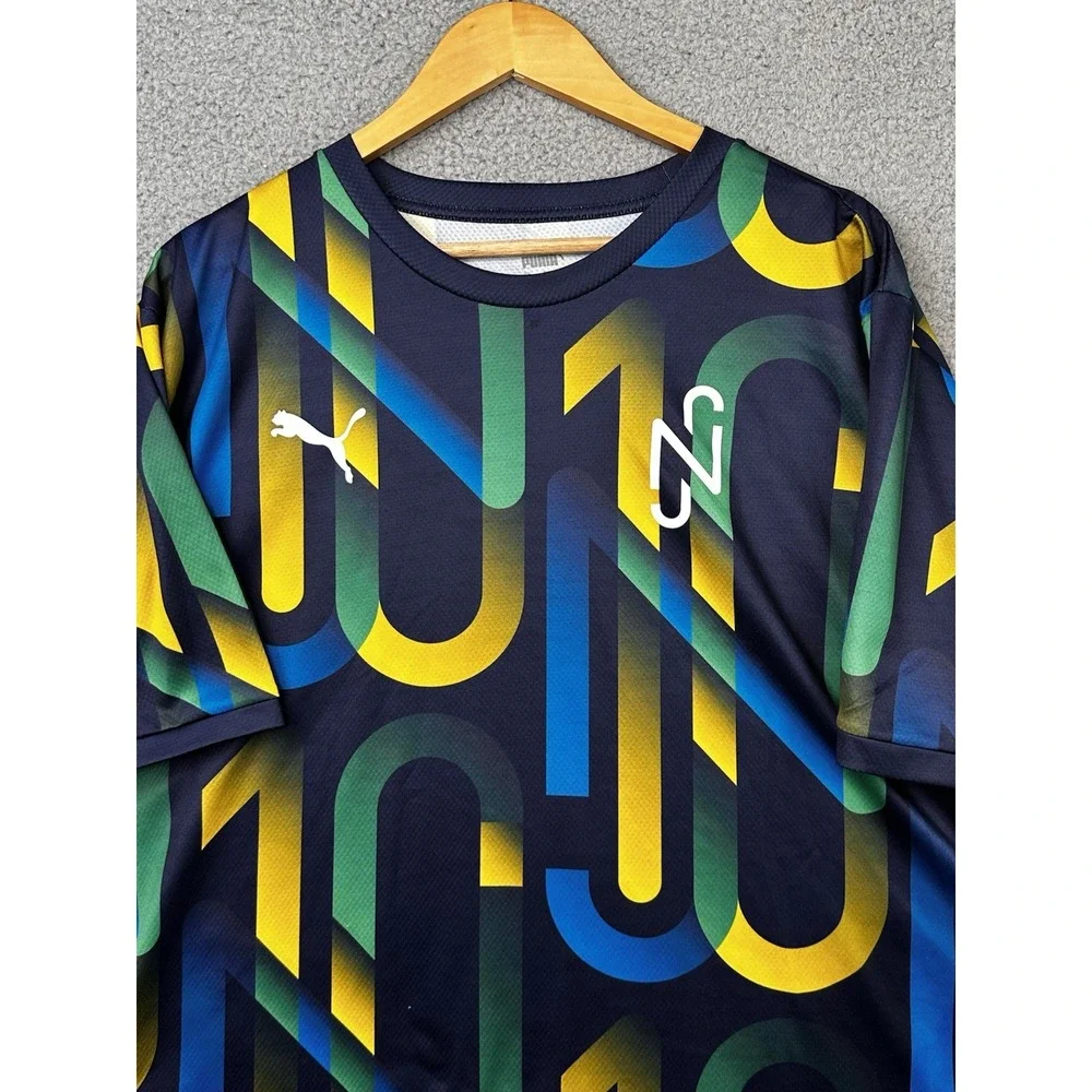 Neymar Jr Hero Soccer Jersey Men's Size 2XL XXL Navy Blue Yellow Graphic PUMA